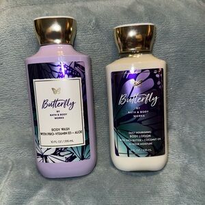 Bath & Body Works Butterfly Body Wash and Body Lotion Set